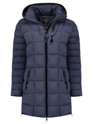 Geographical Norway Płaszcz pikowany "Bastia" w kolorze granatowym rozmiar: XXL. Niebieskie płaszcze Geographical Norway, xxl, bez wzorów, bez kaptura. Za 336.61 zł.