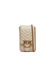 Pinko Skórzana torebka w kolorze beżowym - 10 x 19 x 6 cm rozmiar: onesize. Brązowe torby na ramię Pinko, z aplikacjami, z materiału, na ramię, bez dodatków. Za 988.95 zł.