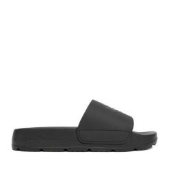 Klapki Juicy Couture. Czarne klapki Juicy Couture, bez wzorów, bez obcasa. Za 99.99 zł.