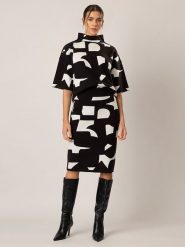 APART Spódnica w kolorze czarno-białym rozmiar: 36/38. Czarne spódnice Apart, bez wzorów, midi. Za 166.49 zł.