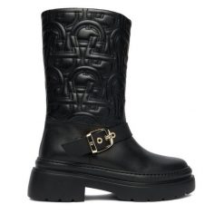 Botki Aigner. Czarne botki Aigner, bez wzorów, bez obcasa, na płaskiej podeszwie, bez zapięcia. Za 2,339.00 zł.