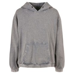 Damska Bluza Z Kapturem Acid Wash Oversized Hoodie. Szare bluzy BUILD YOUR BRAND, l, bez wzorów, z kapturem. Za 184.99 zł.