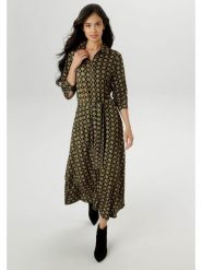 Aniston Sukienka w kolorze czarno-zielono-żółtym rozmiar: 44. Czarne sukienki Aniston, bez wzorów, z tkaniny, bez kołnierzyka, bez ramiączek, maxi. Za 104.99 zł.