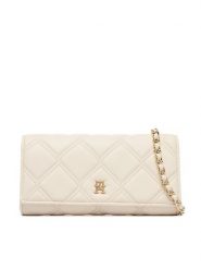 Tommy Hilfiger Torebka Th Feminine Wallet On Chain AW0AW18795 Kremowy. Białe listonoszki TOMMY HILFIGER, bez wzorów, ze skóry, bez dodatków. Za 409.99 zł.