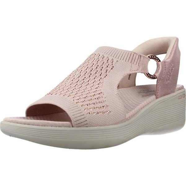 Sandały SKECHERS 188001S Rose. Czerwone sandały Skechers, bez wzorów, z tkaniny, bez obcasa, bez zapięcia. Za 365.99 zł.