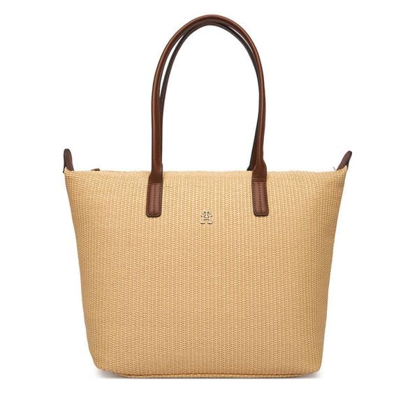 Torebka Tommy Hilfiger. Brązowe shopper TOMMY HILFIGER, bez wzorów, bez dodatków. Za 489.99 zł.