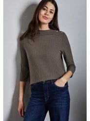 Street One Sweter w kolorze brązowym rozmiar: 38. Brązowe swetry Street One, bez wzorów, ze splotem, bez ramiączek. Za 96.83 zł.
