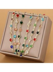 Atelier MIU Pozłacany naszyjnik z cyrkoniami - dł. 48 cm rozmiar: onesize. Żółte naszyjniki Atelier MIU, z cyrkonią, pozłacane. Za 43.99 zł.