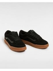 Vans Skórzane sneakersy w kolorze czarno-jasnobrązowym rozmiar: 44,5. Brązowe trampki Vans, bez wzorów, bez zapięcia. Za 202.45 zł.