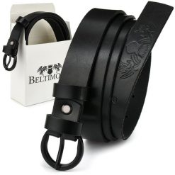 Beltimore Skórzany Damski Pasek 2,5 Cm Czarny A65 : Kolory - Czarny, Rozmiar Pasków - R.100-115 Cm. Czarne paski bez wzorów, ze skóry, eleganckie. Za 52.70 zł.