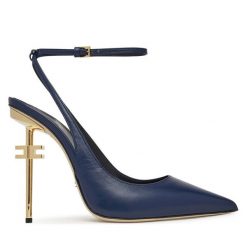 Szpilki Elisabetta Franchi. Niebieskie szpilki Elisabetta Franchi, bez wzorów, bez obcasa, na szpilce, bez zapięcia. Za 1,899.00 zł.
