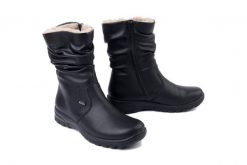RIEKER TEX Z7171-02 black, kozaki damskie. Czarne kozaki Rieker, bez obcasa, bez zapięcia. Za 399.90 zł.
