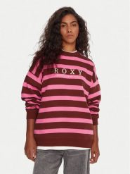 Roxy Bluza Strictly Stripes ERJFT05004 Różowy Oversize. Czerwone bluzy Roxy, m, bez wzorów, z bawełny, bez kaptura. Za 299.99 zł.