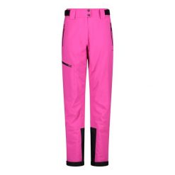Spodnie damskie narciarskie CMP 34W3946. Czerwone spodnie narciarskie CMP, bez wzorów, z materiału, narciarskie. Za 459.99 zł.