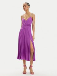 Nissa Sukienka koktajlowa RS14816 Fioletowy Regular Fit. Fioletowe sukienki Nissa, bez wzorów, z syntetyku, wizytowe, bez kołnierzyka, bez ramiączek. Za 839.99 zł.