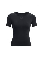 Koszulka treningowa damska Under Armour UA Vanish Seamless Ss - czarna. Czarne bluzki Under Armour, xl, bez wzorów, z dzianiny, bez kołnierzyka, bez ramiączek. Za 229.99 zł.