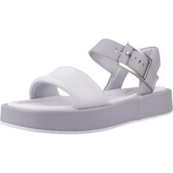 Sandały CLARKS ALDA STRAP Szary. Szare sandały Clarks, bez wzorów, ze skóry, bez obcasa, bez zapięcia. Za 303.99 zł.