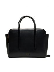 Calvin Klein Torebka Carryall Mini Leather Tote Bag LV04F3034G Czarny. Czarne torebki klasyczne Calvin Klein, bez wzorów, ze skóry, bez dodatków. Za 1,399.00 zł.