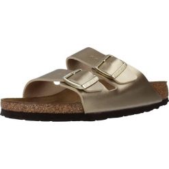 Klapki damskie Birkenstock Arizona BS. Żółte klapki Birkenstock, bez wzorów, z materiału, bez obcasa. Za 507.00 zł.