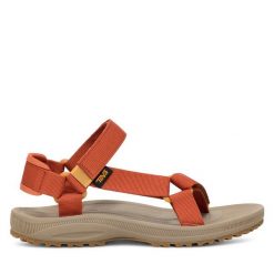 Sandały Teva. Brązowe sandały Teva, bez wzorów, sportowe, bez obcasa, bez zapięcia. Za 219.99 zł.