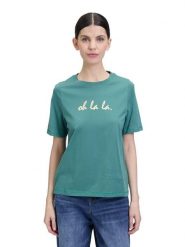 CARTOON Koszulka w kolorze morskim rozmiar: 40. Niebieskie bluzki Cartoon, bez wzorów, z bawełny, bez kołnierzyka, bez ramiączek. Za 43.99 zł.