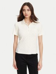 Guess Polo V5YP01 KCX12 Kremowy Regular Fit. Białe koszulki polo Guess, l, z aplikacjami, z syntetyku, bez kołnierzyka, bez ramiączek. Za 148.99 zł.