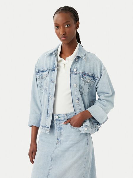 Tommy Jeans Kurtka jeansowa DW0DW23471 Niebieski Relaxed Fit. Niebieskie kurtki Tommy Jeans, xl, bez wzorów, z bawełny, bez kaptura. Za 478.99 zł.