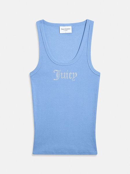 Juicy Couture Top w kolorze błękitnym rozmiar: S. Niebieskie topy Juicy Couture, s, bez wzorów, bez kołnierzyka, bez ramiączek. Za 129.95 zł.