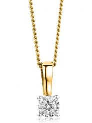 Revoni Złoty naszyjnik z diamentową zawieszką - dł. 45 cm rozmiar: onesize. Żółte naszyjniki Revoni, z diamentem, złote. Za 1,087.99 zł.