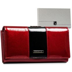 Portfel skórzany Cavaldi [DH] H24-FO-3-SH9 czerwony. Czerwone portfele 4U Cavaldi, bez wzorów, z lakierowanej skóry. Za 75.99 zł.