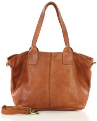 Shopper skórzany MARCO MAZZINI brąz camel vs115b. Brązowe shopper bez wzorów, ze skóry, duże, bez dodatków. Za 365.75 zł.