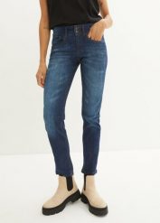 Dżinsy Mom Mid Waist. Niebieskie jeansy bonprix, bez wzorów. Za 129.99 zł.