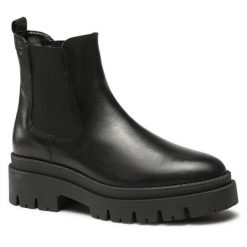 Sztyblety Tamaris. Czarne botki Tamaris, bez wzorów, bez obcasa, na płaskiej podeszwie, bez zapięcia. Za 529.99 zł.