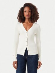 Guess Kardigan W6YR11 Z0950 Kremowy Slim Fit. Białe kardigany Guess, xs, z aplikacjami, z wiskozy. Za 394.99 zł.