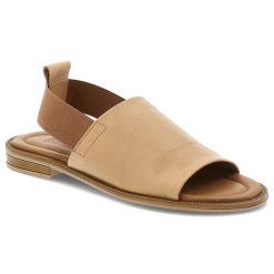 Sandały damskie Artiker, cholewka ze skóry naturalnej szeroki pasek z przodu płaska podeszwa, beżowe, 58C2165. Brązowe sandały Artiker, bez wzorów, ze skóry, eleganckie, bez obcasa, na płaskiej podeszwie, bez zapięcia. Za 199.00 zł.