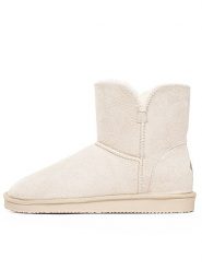 ISLAND BOOT Botki zimowe "Chloe" w kolorze kremowym rozmiar: 38. Brązowe botki Island Boot, na zimę, bez wzorów, z materiału, bez obcasa, bez zapięcia. Za 123.25 zł.