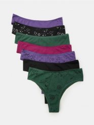 Bawełniane majtki stringi 7 pack - wielobarwny. Stringi Sinsay, bez wzorów, z bawełny. Za 35.99 zł.