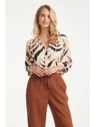 Smashed Lemon Bluzka w kolorze kremowo-brązowym rozmiar: 3XL. Brązowe bluzki Smashed Lemon, xl, bez wzorów, bez kołnierzyka, bez ramiączek. Za 214.95 zł.