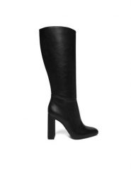 Steve Madden Kozaki Ally SM11002627 Czarny. Czarne kozaki Steve Madden, ze skóry, bez obcasa, na słupku, bez zapięcia. Za 729.99 zł.