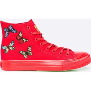 Big Star - Trampki. Czerwone trampki Big Star, bez wzorów, z materiału, bez zapięcia. W wyprzedaży za 34.90 zł.