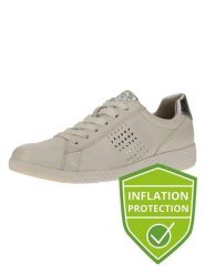 Marco Tozzi Skórzane sneakersy w kolorze srebrno-beżowym rozmiar: 40. Białe trampki Marco Tozzi, bez wzorów, bez zapięcia. Za 179.45 zł.