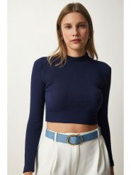 Happiness Istanbul Koszulka w kolorze granatowym rozmiar: S/M. Niebieskie bluzki Happiness Istanbul, m, bez wzorów, bez kołnierzyka, bez ramiączek. Za 39.99 zł.