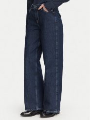 Guess Jeans Jeansy W6YA01 D1178 Granatowy Wide Leg. Niebieskie jeansy Guess Jeans, z aplikacjami. Za 479.00 zł.