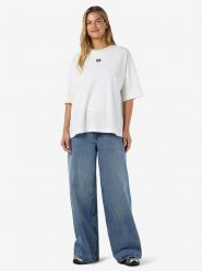 Noisy may Koszulka "Kim" w kolorze białym rozmiar: M. Białe bluzki Noisy may, m, bez wzorów, z bawełny, bez kołnierzyka, bez ramiączek. Za 75.16 zł.