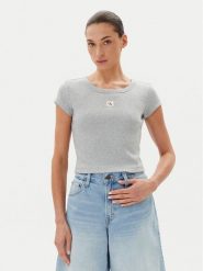 Calvin Klein Jeans T-Shirt LV047C200G Szary Slim Fit. Szare t-shirty Calvin Klein Jeans, m, bez wzorów, z bawełny, bez kołnierzyka, bez ramiączek. Za 159.99 zł.