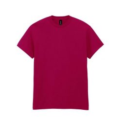 Ciężka Bawełniana Koszulka Unisex Dla Dorosłych. Czerwone bluzki GILDAN, xl, bez wzorów, z bawełny, sportowe, bez kołnierzyka, bez ramiączek. Za 51.99 zł.