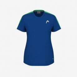 T-Shirt damski TIE-BREAK. Niebieskie koszulki sportowe Head, bez wzorów, bez ramiączek, tenisowe. W wyprzedaży za 182.00 zł.