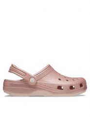 Crocs Klapki Classic Glitter Clog Quartz 205942 Różowy. Czerwone klapki Crocs, bez wzorów, z tworzywa sztucznego, bez obcasa. Za 249.99 zł.