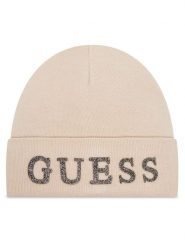 Guess Czapka AW5398 POL01 Beżowy. Brązowe czapki Guess, z aplikacjami, z materiału. Za 159.99 zł.