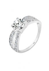 Elli Damski pasjans Glamorous z kryształem ze srebra próby 925 Sterling Silver Pierścionki 1 ct. Szare pierścionki Elli, z kryształem, srebrne. Za 233.99 zł.